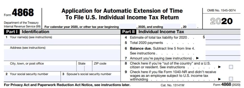 Filing tax extension