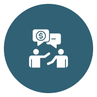 Two people exchanging financial ideas