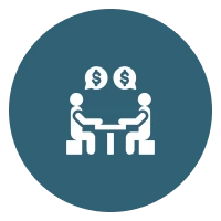 Negotiation meeting illustration with money signs