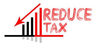 Declining bar chart indicating tax reduction