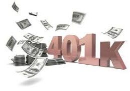 401k with flying dollar bills
