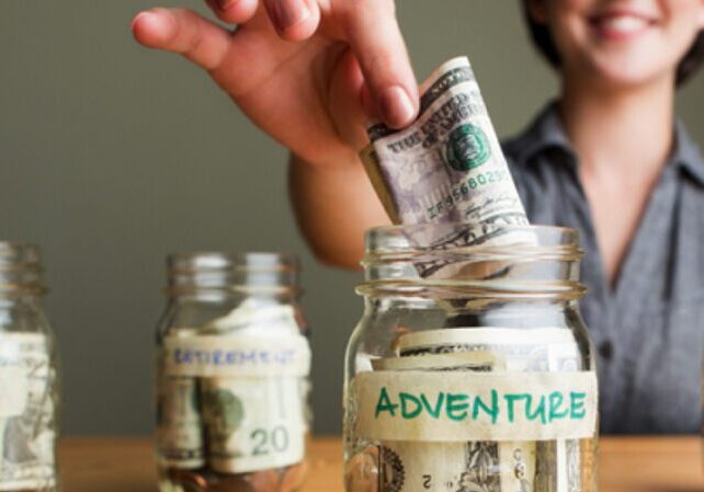 Savings jars for budgeting goals